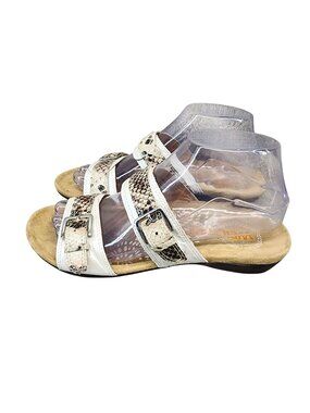 Dr. Andrew Weil Shoes Womens Size 7 Snakeskin Leather Mystic Orthoheel Sandals